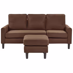 Sofa AVESTA Fabric Brown with Ottoman 3 Seater