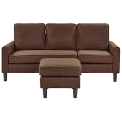 Sofa AVESTA Fabric Brown with Ottoman 3 Seater