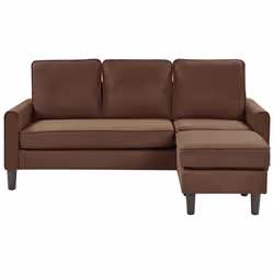 Sofa AVESTA Fabric Brown with Ottoman 3 Seater