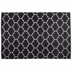 Outdoor Rug ALADANA 140 x 200 cm Black/ White Reversible