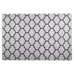 Outdoor Rug ALADANA 140 x 200 cm Black/ White Reversible