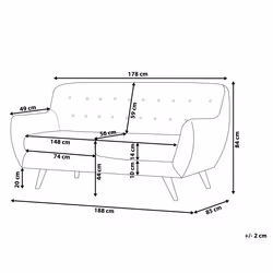 Sofa BODO Velvet Emerald Green 3 Seater