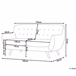 Sofa BODO Velvet Grey 3 Seater