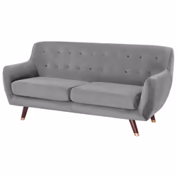Living Room Set BODO Velvet Grey 6 Seater - Additional view 4