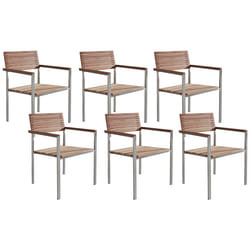 Set of 6 Garden Chairs VIAREGGIO Wood Brown