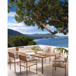 Set of 6 Garden Chairs VIAREGGIO Wood Brown