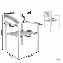 Set of 6 Garden Chairs VIAREGGIO Wood Brown