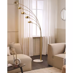 Floor Lamp FLINDERS Adjustable Metal Gold