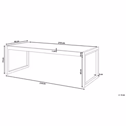 Garden Dining Table BACOLI 210 cm 90 cm Glass Off-White