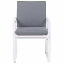 Set of 2 Garden Chairs with Cushions PANCOLE Fabric Grey