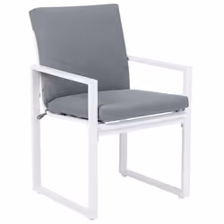 Set of 4 Garden Chairs with Cushions PANCOLE Fabric Grey
