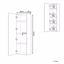 Bathroom Wall Mounted Cabinet MATARO 40 cm Grey