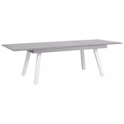 Extending Garden Dining Table PERETA 175/255 cm 100 cm Metal Light Grey