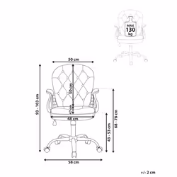 Desk Chair Swivel PRINCESS Faux Leather Pink