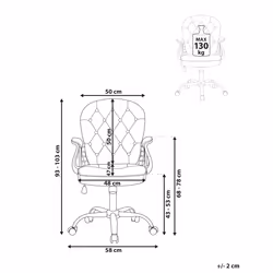 Office Chair Swivel PRINCESS Faux Leather White