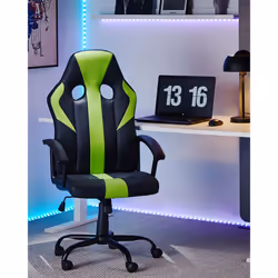 Office Chair Swivel SUCCESS Faux Leather Lime Green - Additional view 4