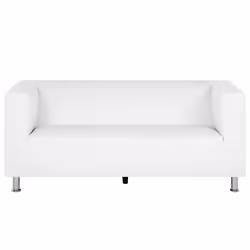 Sofa FLORO Faux Leather White 3 Seater