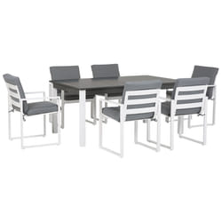 Garden Dining Set 6 Seater PANCOLE with Cushions Metal Grey