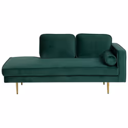 Right Hand Chaise Lounge MIRAMAS Velvet Emerald Green