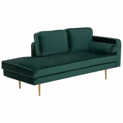 Right Hand Chaise Lounge MIRAMAS Velvet Emerald Green