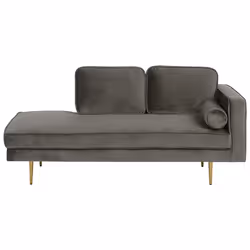 Right Hand Chaise Lounge MIRAMAS Velvet Taupe