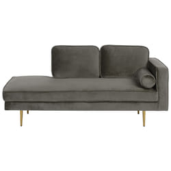 Right Hand Chaise Lounge MIRAMAS Velvet Taupe