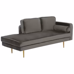Right Hand Chaise Lounge MIRAMAS Velvet Taupe
