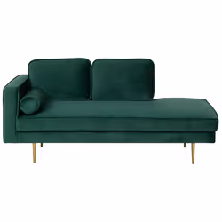 Left Hand Chaise Lounge MIRAMAS Velvet Emerald Green