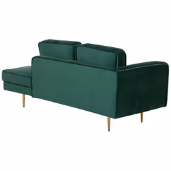 Left Hand Chaise Lounge MIRAMAS Velvet Emerald Green - Additional view 4