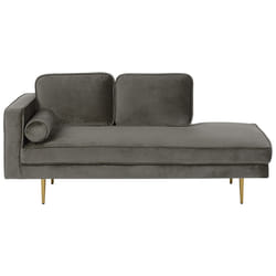 Left Hand Chaise Lounge MIRAMAS Velvet Taupe