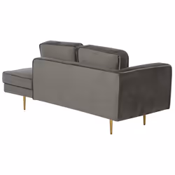 Left Hand Chaise Lounge MIRAMAS Velvet Taupe