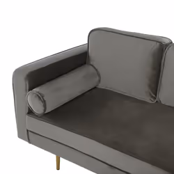 Left Hand Chaise Lounge MIRAMAS Velvet Taupe