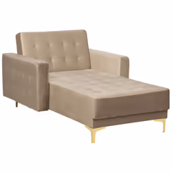 Chaise Longue ABERDEEN Velvet Sand Beige