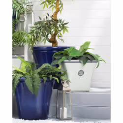Plant Pot ELATEIA Stone 37 cm White