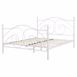 Bed Metal DINARD 160 x 200 cm (EU King Size) White - Additional view 5