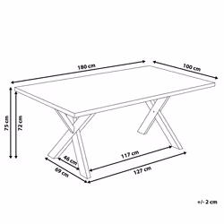Dining Table LISALA White 180 cm 100 cm