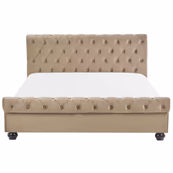 Bed Velvet AVALLON 180 x 200 cm (EU Super King) Beige