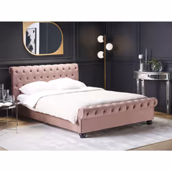 Bed Velvet AVALLON 180 x 200 cm (EU Super King) Pink