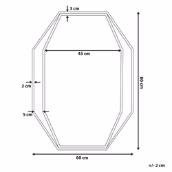Wall Mirror NIRE 60 cm 80 cm Metal Graphite Grey