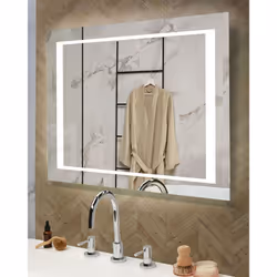 LED Bathroom Mirror EYRE 80 cm 60 cm Silver