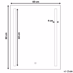 LED Bathroom Mirror MARTINET 60 cm 80 cm Silver