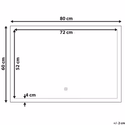 LED Bathroom Mirror ADOUR 80 cm 60 cm Silver