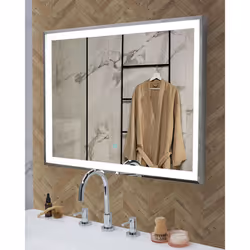 LED Bathroom Mirror ARGENS 80 cm 60 cm Silver
