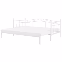 Trundle Bed Metal TULLE 90 x 200 cm (EU Single) White