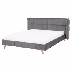 Bed Velvet SENLIS 160 x 200 cm (EU King Size) Grey