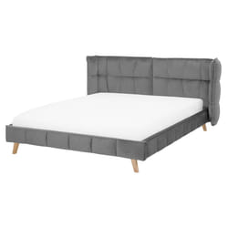 Bed Velvet SENLIS 160 x 200 cm (EU King Size) Grey