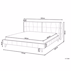 Bed Velvet SENLIS 160 x 200 cm (EU King Size) Grey