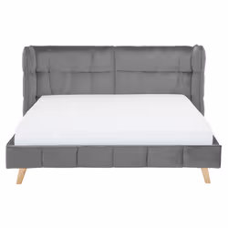 Bed Velvet SENLIS 160 x 200 cm (EU King Size) Grey