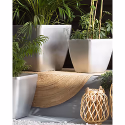 Plant Pot ASTRAS Stone 35 cm Silver
