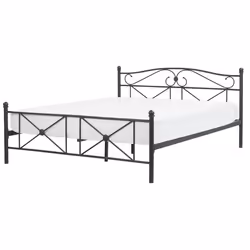 Bed Metal RODEZ 160 x 200 cm (EU King Size) Black